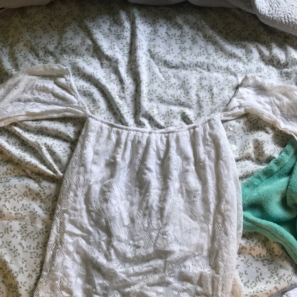 White Off the Shoulder Long Sleeve